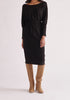 Paisie Balloon Sleeve Knitted Dress in Black